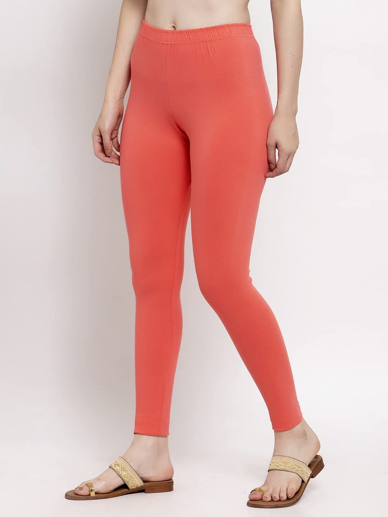 TREND LEVEL Soft Stretchable Cotton Ankle Length Leggings for Women (XL, Gajri) - Image 3