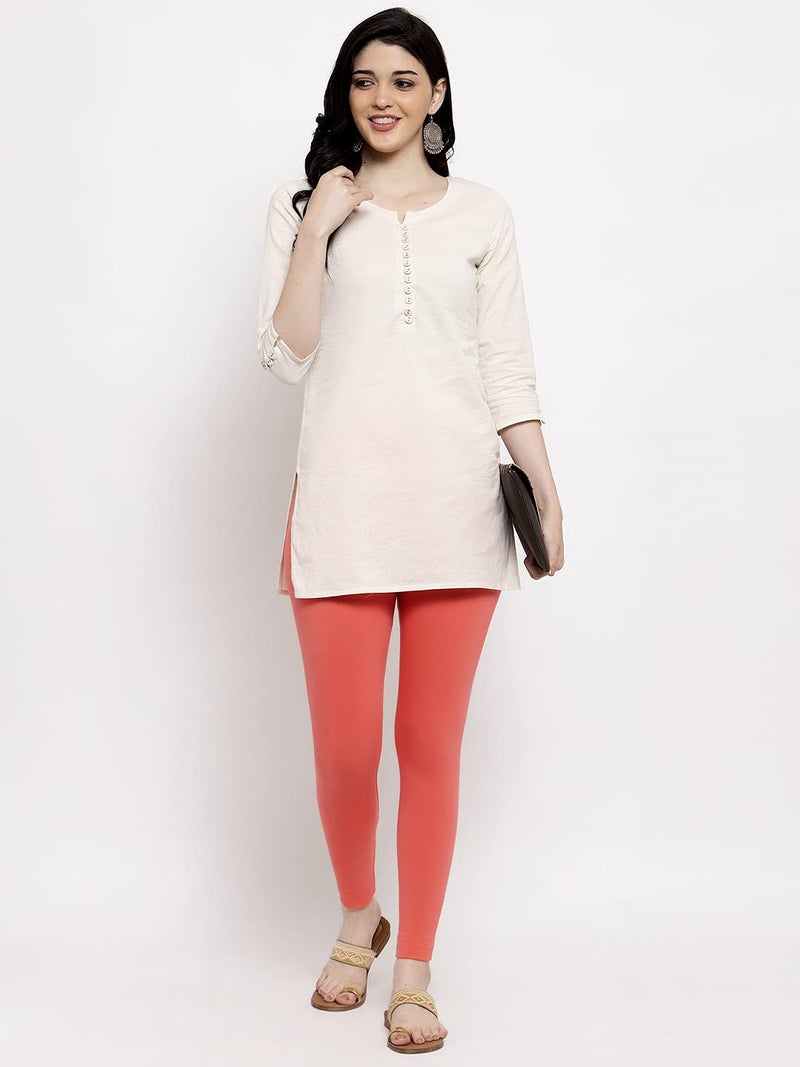 TREND LEVEL Soft Stretchable Cotton Ankle Length Leggings for Women (XL, Gajri) - Image 5