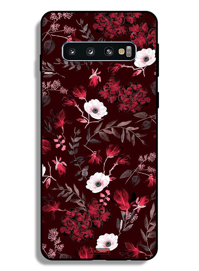 Tolwak Samsung Galaxy S10 Plus Protective Case Cover Small Flowers And Tropical Leaves - Image 2