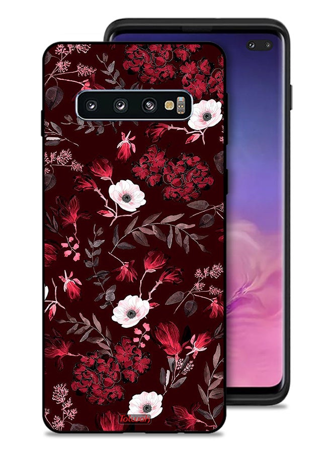 Tolwak Samsung Galaxy S10 Plus Protective Case Cover Small Flowers And Tropical Leaves - Image 1
