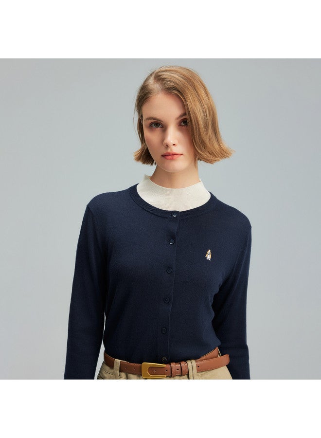 Hush Puppies New Year's Edition Lightweight Round Neck Cardigan Women's Knitted Sweater Winter Wool Base Layer Exquisite Elegant Temperament Innerwear - Image 5