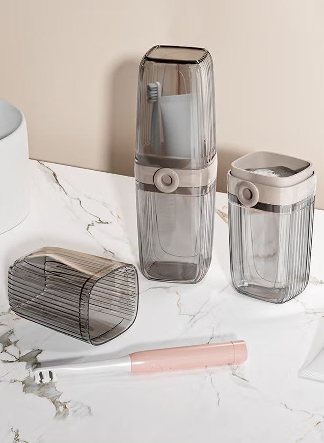 1 pcs Travel Toothbrush Case,2 in 1 Portable Travel Toothbrush Holder with Cup - Image 3