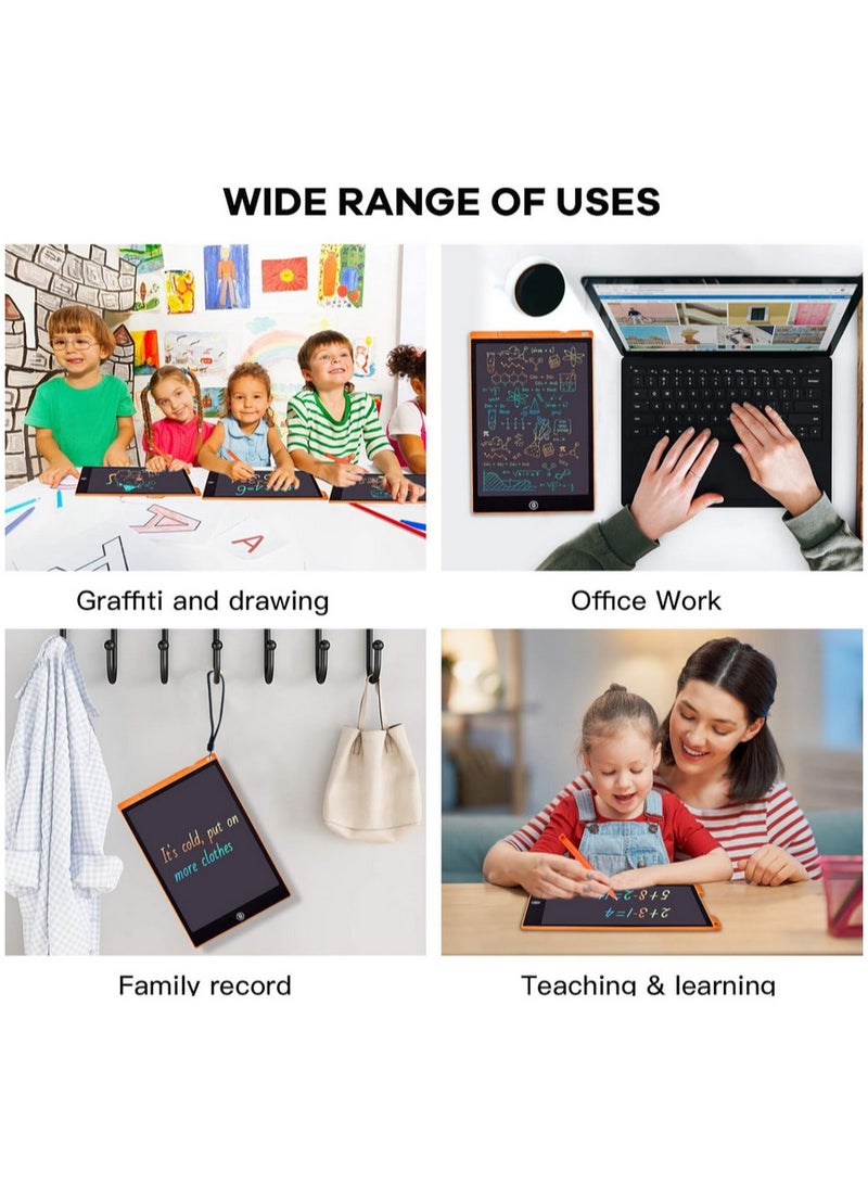 12 Inch LCD Writing Tablet for Kids, Colorful Drawing Board for Children, Erasable and Reusable Electronic Drawing Board, LCD Drawing Tablet for Toddlers - Image 3