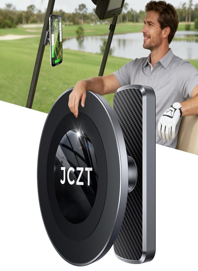 JCZT Magnetic Golf Cart Phone Holder Compatible with MagSafe iPhone 17 Pro Max Plus 16 15 14 13 12 Fits EZGO, Yamaha, Club Car, Icon, Golf Cart Accessories Essentials Gift for Friend Men Women Black - Image 1