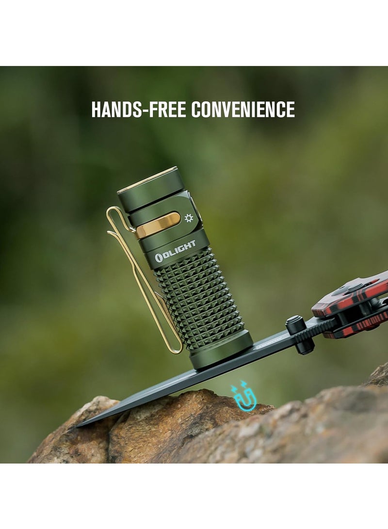 EDC Flashlight, Portable And Compact LED Flashlight, High Lumens Rechargeable Small Bright Flashlight, IPX8 Waterproof Torch For Camping Outdoors, (Green, Pack Of 2pcs)