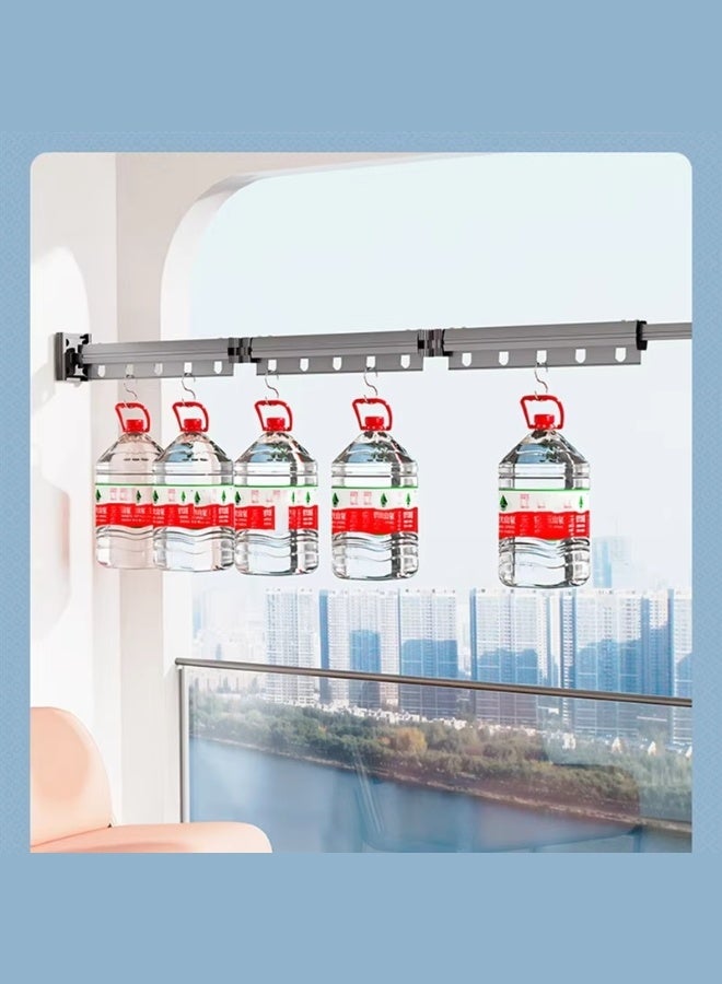 VarietyVoyageD Retractable Clothes Drying Rack-3 Fold White Laundry Drying Rack,Wall Mounted Clothes Hanger,Space Saver,Foldable Durable,for Balcony,Laundry,Bathroom,Patio. - Image 5