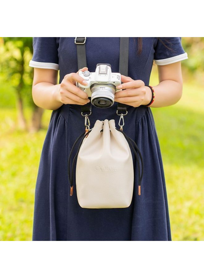 The Camera Bag Is Suitable For Canon R50 Fuji Xm5 Storage Bag Nikon Z50 Second Generation Liner Sony Zve10 Micro SLR-Color:Nikon White Storage Bag Large + Hook Shoulder Strap - Image 3