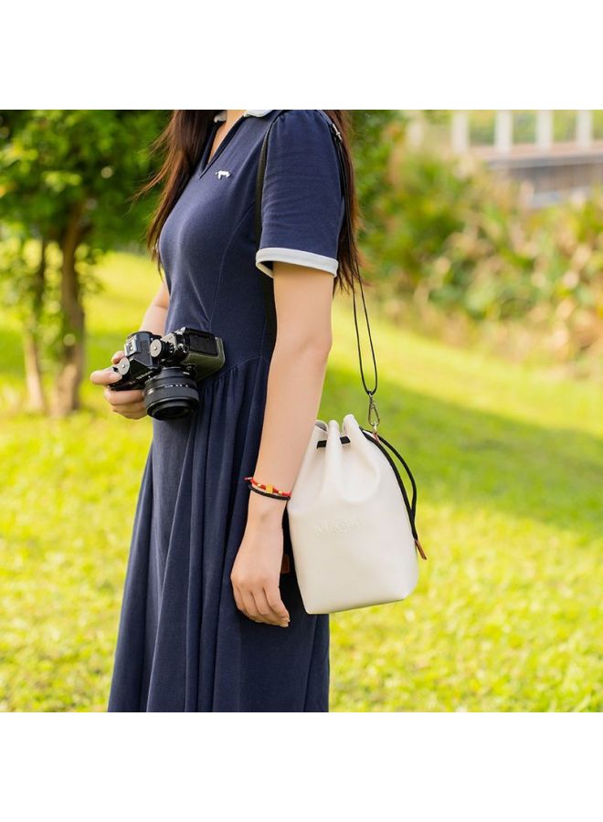 The Camera Bag Is Suitable For Canon R50 Fuji Xm5 Storage Bag Nikon Z50 Second Generation Liner Sony Zve10 Micro SLR-Color:Nikon White Storage Bag Large + Hook Shoulder Strap - Image 1