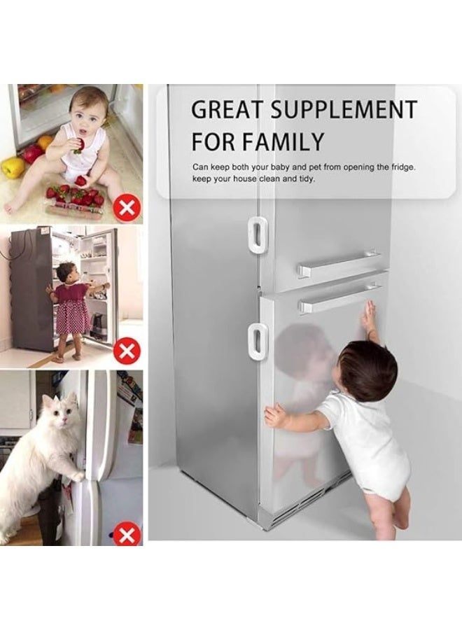 Childproof Refrigerator Lock - Multi-color Lock Suitable for Refrigerator, Freezer and Cupboard Doors - Childproof Refrigerator Locks - Tight Refrigerator Security Lock to Prevent Child Tampering - Multifunctional Refrigerator Lock Used for Cupboard, Door, Drawer and Cabinet - Household Child Safety Refrigerator Locks for Freezer Door and Cupboard Protective with Strong Adhesive No Tools or Drilling Required - Refrigerator Door Lock to Prevent Child Opening - Easy to Use and Install Without Tools or Drilling with Adhesive - Upgraded Refrigerator Door Lock for Home, Refrigerator and Freezer - Child Safety Door Lock Easy to Install and Use - Image 3