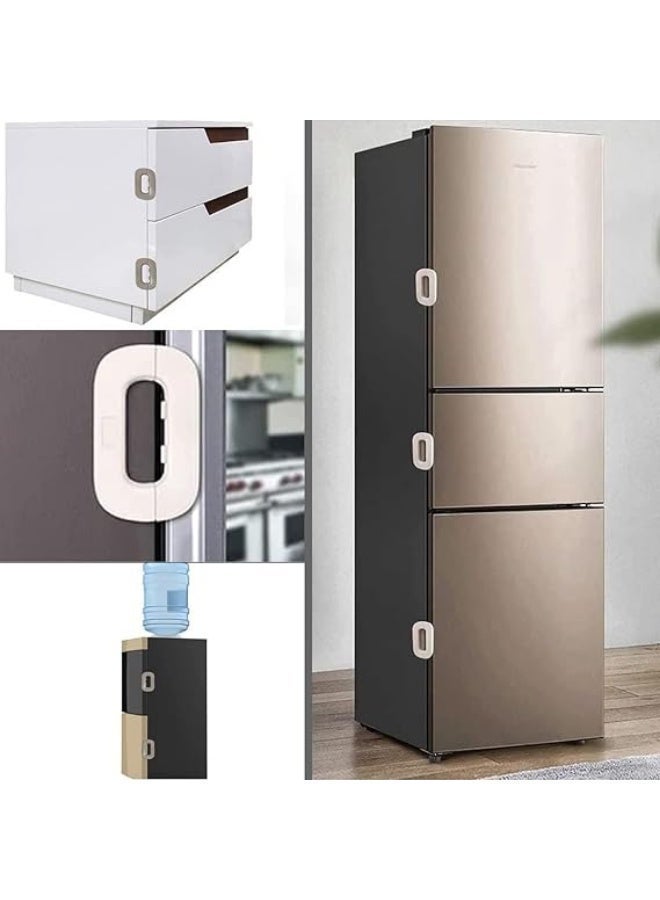 Childproof Refrigerator Lock - Multi-color Lock Suitable for Refrigerator, Freezer and Cupboard Doors - Childproof Refrigerator Locks - Tight Refrigerator Security Lock to Prevent Child Tampering - Multifunctional Refrigerator Lock Used for Cupboard, Door, Drawer and Cabinet - Household Child Safety Refrigerator Locks for Freezer Door and Cupboard Protective with Strong Adhesive No Tools or Drilling Required - Refrigerator Door Lock to Prevent Child Opening - Easy to Use and Install Without Tools or Drilling with Adhesive - Upgraded Refrigerator Door Lock for Home, Refrigerator and Freezer - Child Safety Door Lock Easy to Install and Use - Image 4