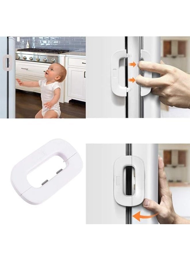 Childproof Refrigerator Lock - Multi-color Lock Suitable for Refrigerator, Freezer and Cupboard Doors - Childproof Refrigerator Locks - Tight Refrigerator Security Lock to Prevent Child Tampering - Multifunctional Refrigerator Lock Used for Cupboard, Door, Drawer and Cabinet - Household Child Safety Refrigerator Locks for Freezer Door and Cupboard Protective with Strong Adhesive No Tools or Drilling Required - Refrigerator Door Lock to Prevent Child Opening - Easy to Use and Install Without Tools or Drilling with Adhesive - Upgraded Refrigerator Door Lock for Home, Refrigerator and Freezer - Child Safety Door Lock Easy to Install and Use - Image 5