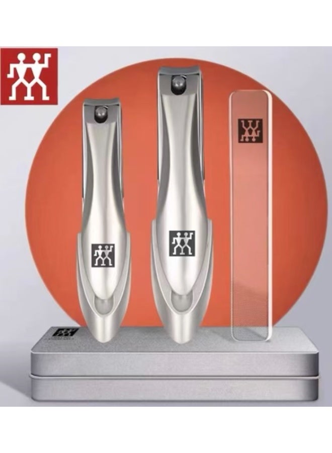 زويلينج ZWILLING Beauty Pro سلسلة العناية بالأظافر من الفولاذ المقاوم للصدأ مجموعة من 3 قطع (مقاطع الأظافر الكبيرة والصغيرة + ملف الأظافر المهنية) - رعاية محترفة الدرجة للعائلة بأكملها - Image 1