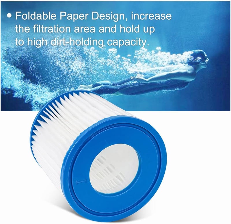 YanBan Swimming Pool Filter Cartridge Compatible with Best-Way 58381 Filter Pump, Pack of 2 Replacement Filters Compatible with Flowclear - Image 2