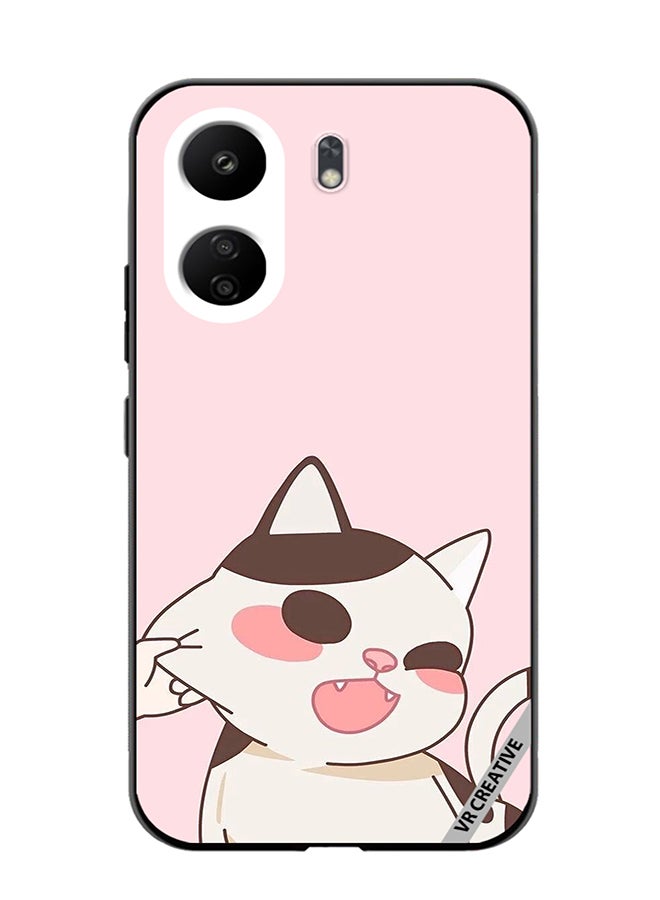 VR CREATIVE Protective Case Cover For Xiaomi Redmi 13C Cheeky Cat Design Multicolour - Image 1