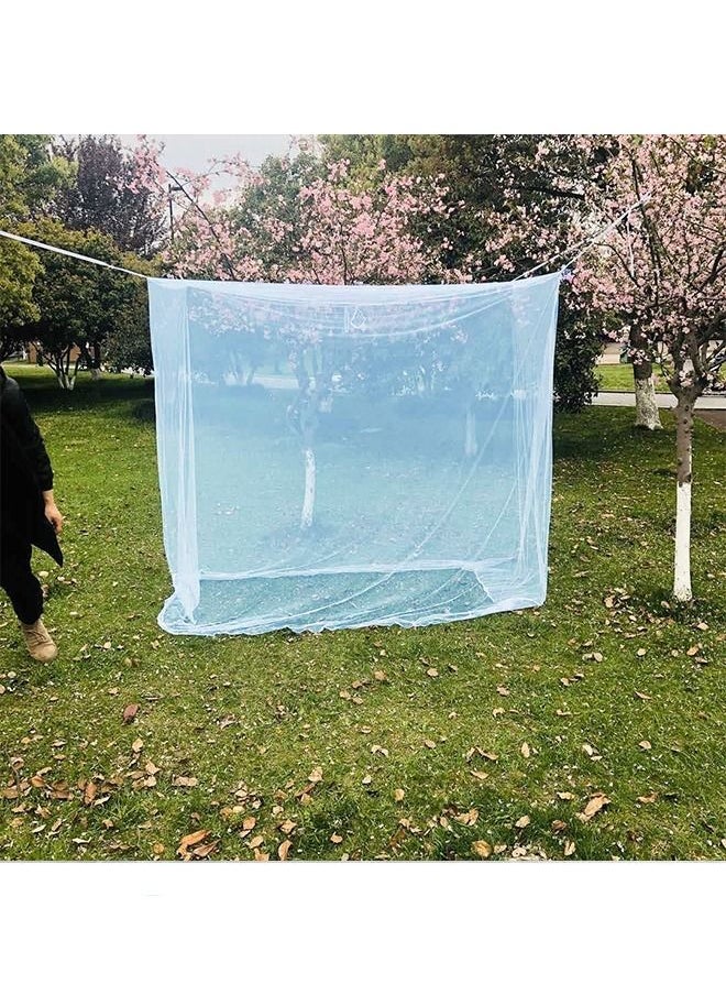 Arabest - Rectangular Mosquito Net for Single Queen King Size Beds or Outdoor Polyester Blue - Image 1