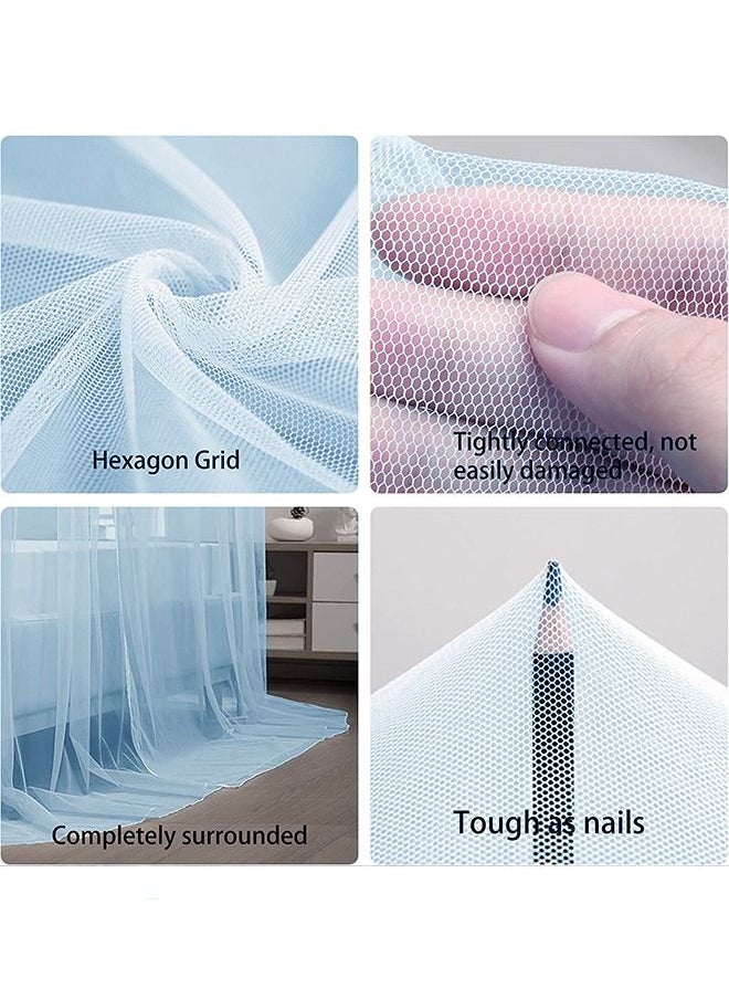 Arabest - Rectangular Mosquito Net for Single Queen King Size Beds or Outdoor Polyester Blue - Image 1