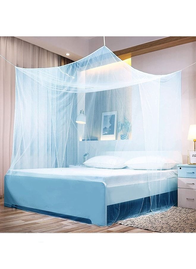 Arabest - Rectangular Mosquito Net for Single Queen King Size Beds or Outdoor Polyester Blue - Image 1
