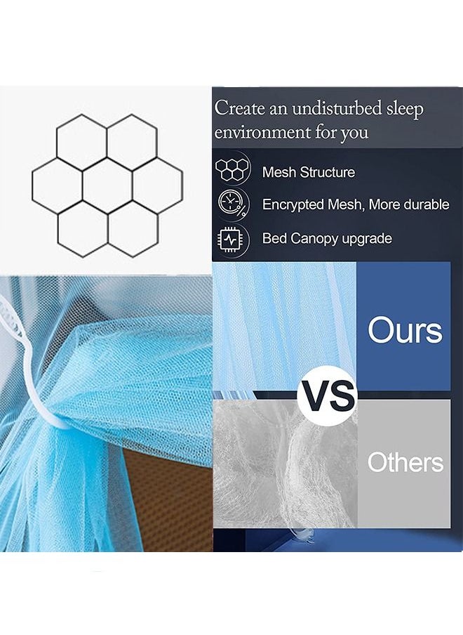 Arabest - Rectangular Mosquito Net for Single Queen King Size Beds or Outdoor Polyester Blue - Image 1