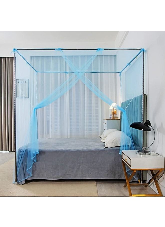 Arabest - Rectangular Mosquito Net for Single Queen King Size Beds or Outdoor Polyester Blue - Image 1