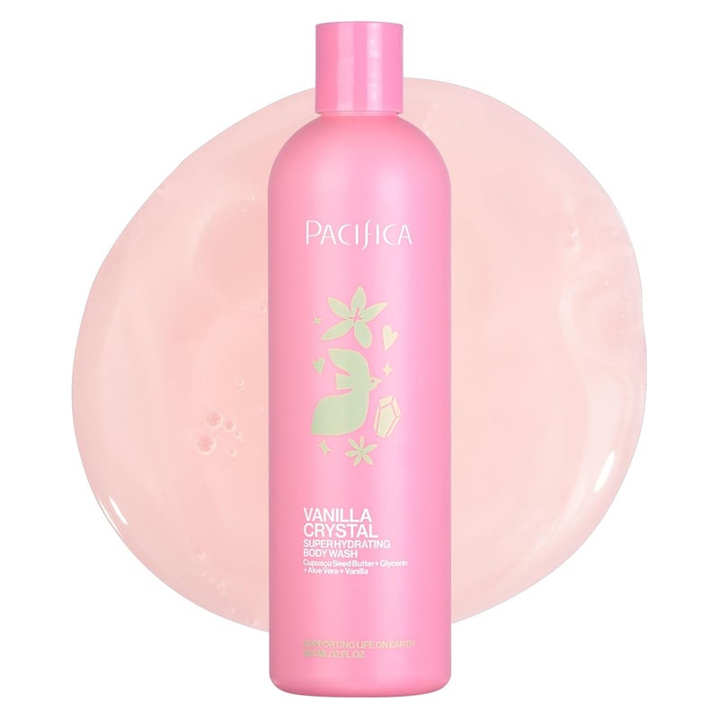 Pacifica Body Wash Vanilla Crystal Super Hydrating Body Wash Bath Shower Gel Clean Beauty Vegan CrueltyFree Dermatologist Tested - Image 1