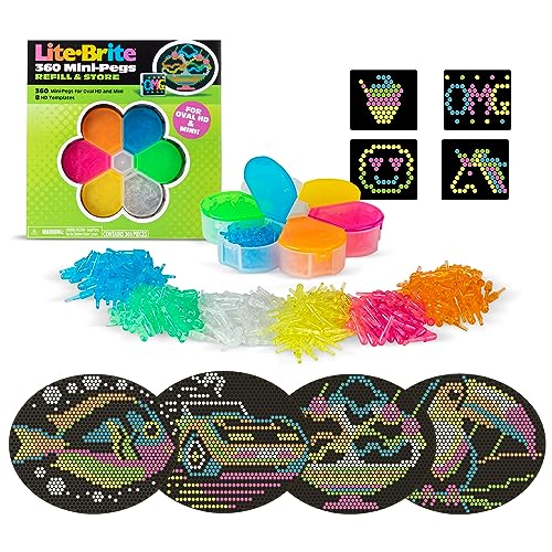 Lite Brite HD Template and Peg Refill Set Plus Storage 360 MiniPegs and 8 Templates - Image 1
