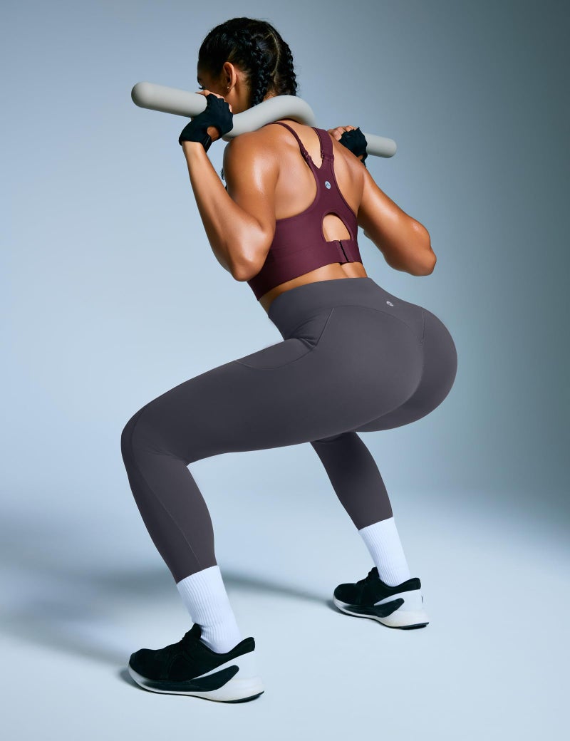 Heathyoga Scrunch Butt Lifting Leggings with Pockets for Women Tummy Control Compression Leggings No Front Seam Yoga Pants Grey - Image 2