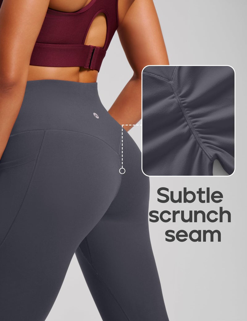 Heathyoga Scrunch Butt Lifting Leggings with Pockets for Women Tummy Control Compression Leggings No Front Seam Yoga Pants Grey - Image 4