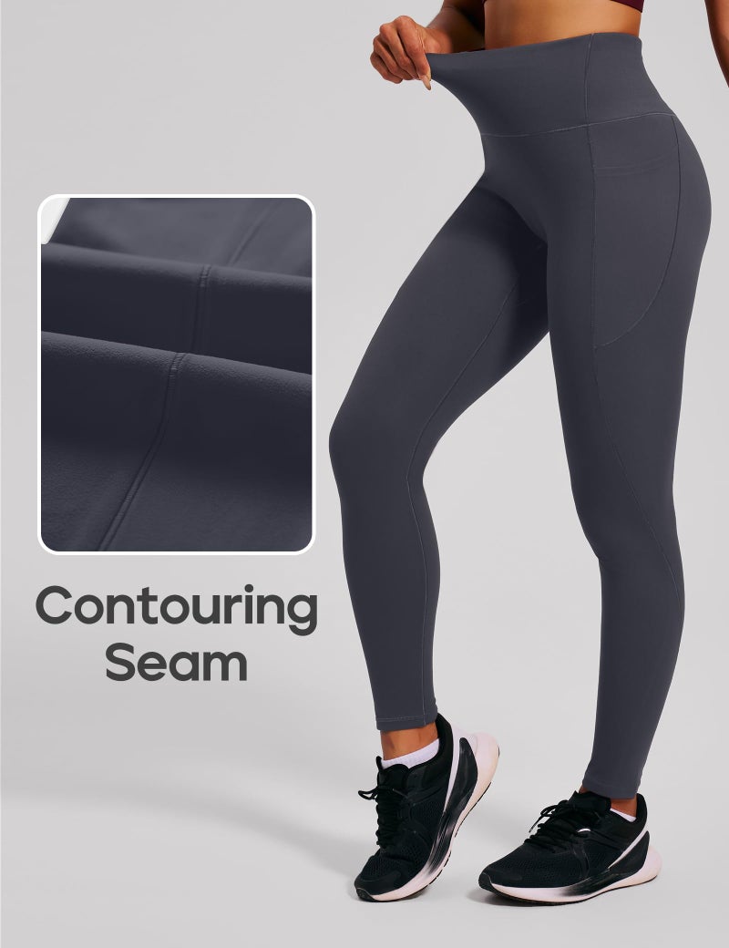 Heathyoga Scrunch Butt Lifting Leggings with Pockets for Women Tummy Control Compression Leggings No Front Seam Yoga Pants Grey - Image 3