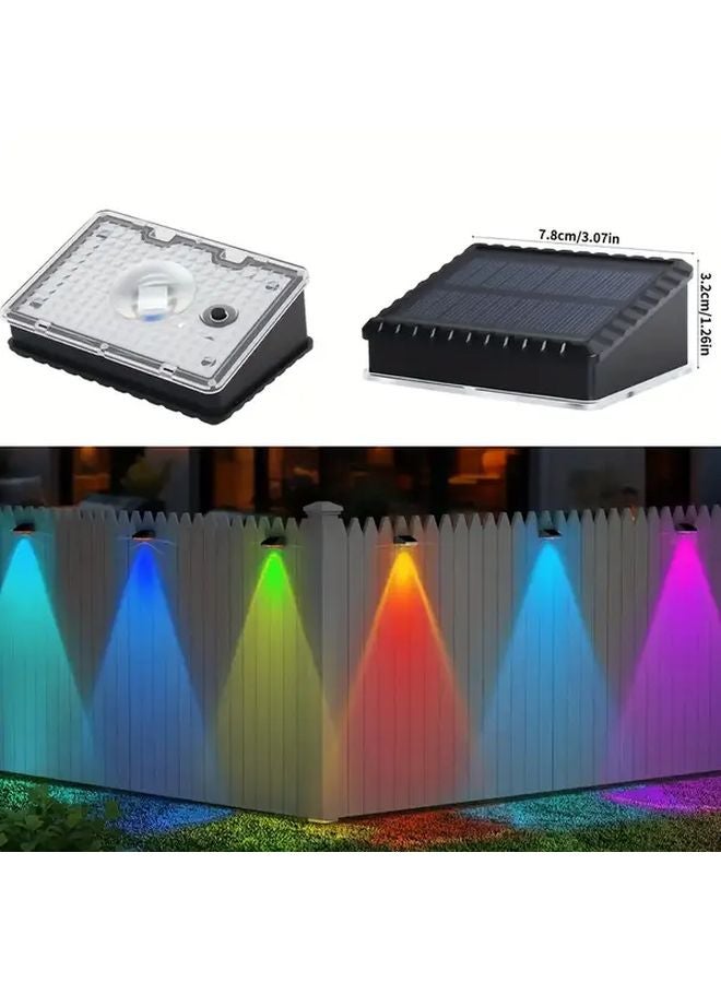 4pcs Multicolor Solar Outdoor Wall Lights 9 Modes Motion Sensor Solar Fence Lighting - Image 3