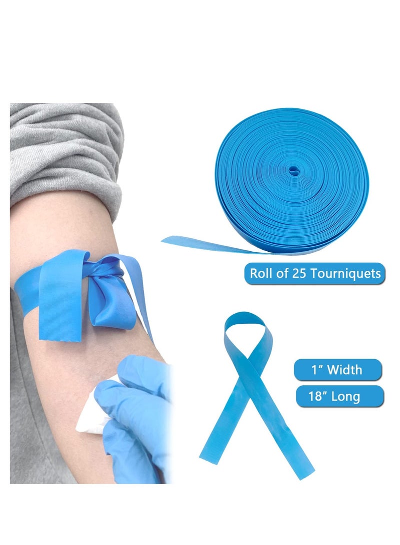 Generic First Aid Disposable Tourniquets, TPE Medical Latex Free, Nursing Supplies Essentials, Anti Tear Single Use Emegecy Tourniquets with Hole Button, 25pcs  - Image 2