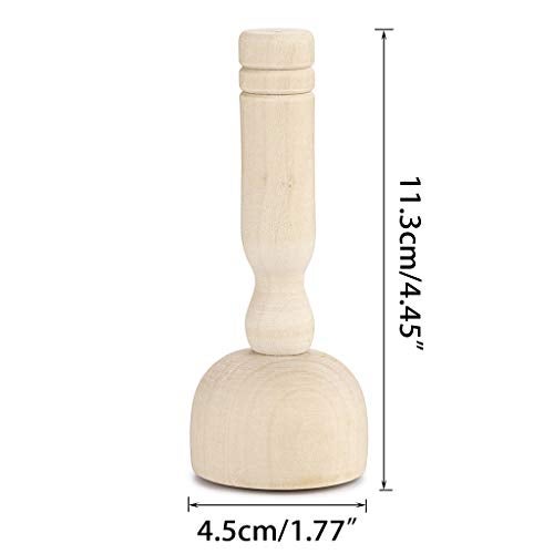 OwnMy Wooden Clay Stamp Set, Wood Playdough Handle Stamps, Wooden Handle Pottery Tools, Set of 4 Clay Modeling Pattern Kit - Image 2