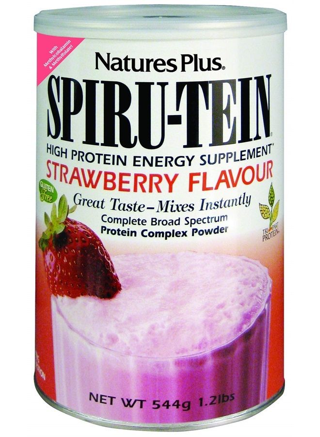 Nature's Plus NaturesPlus SPIRU-TEIN, Strawberry - 1.2 lb - Plant-Based Protein Shake - Non-GMO, Vegetarian, Gluten Free - 16 Servings - Image 1