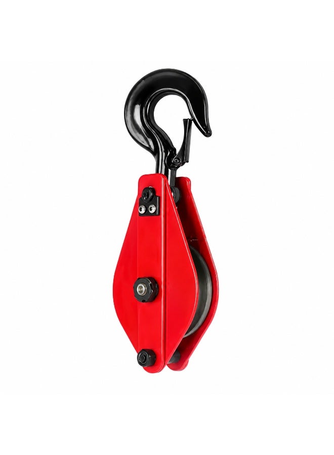 3 Ton Rope Pulley Block with Safety Hook – Heavy Duty Steel Lifting Pulley - Image 1