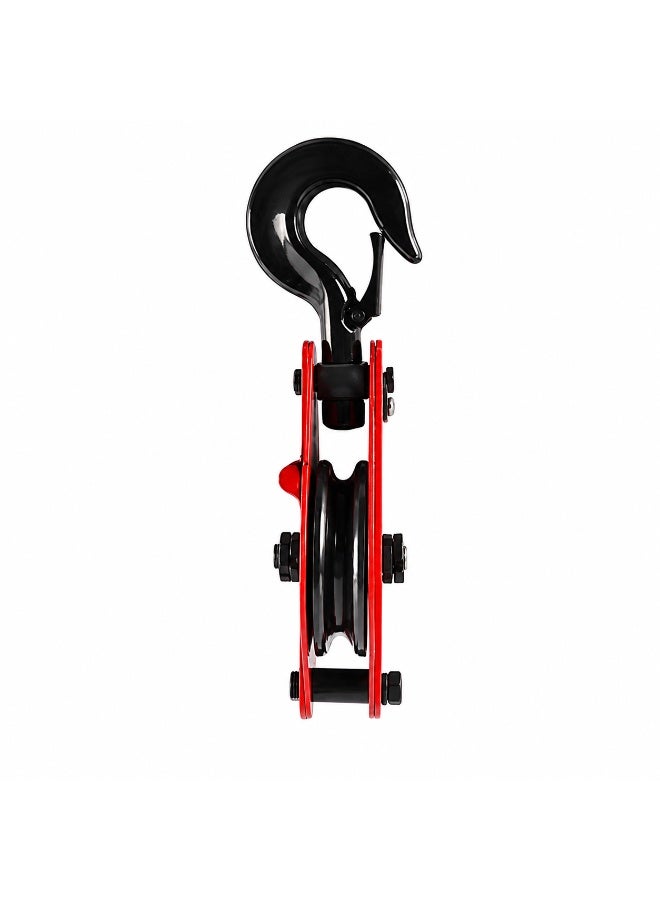 3 Ton Rope Pulley Block with Safety Hook – Heavy Duty Steel Lifting Pulley - Image 2
