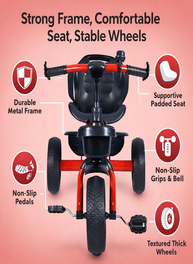 Maanit Tricycle for Kids with Dual Storage Basket & Bell | Stylish Comfort Tricycle for Boys & Girls Age 2-5 Years | Durable Pedal Trike for Toddlers - Image 2
