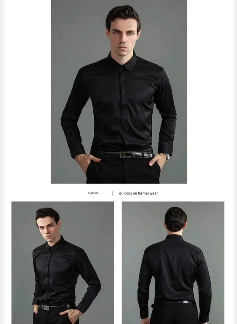 SHIRT Men's four sided elastic formal shirt, cotton button up shirt - Image 2