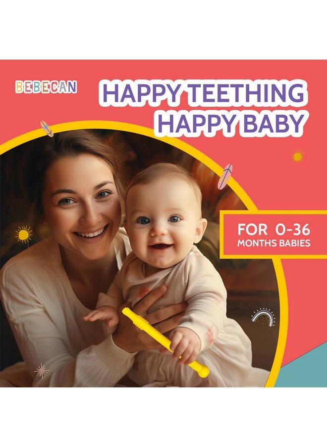 BEBECAN Teething Sticks for Babies 0-36 Months - Super Soft Silicone Teethers in 6 Vibrant Colors, Infant Teething Relief, Multicolored Teething Tubes Baby Gift Teethers - Image 4
