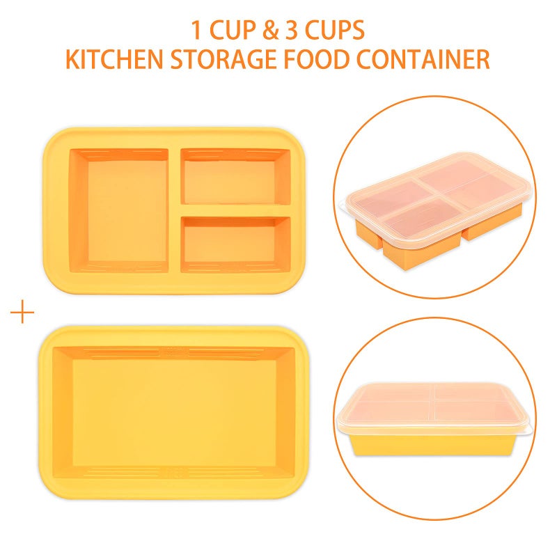 Bongpuda Soup Freezer Containers Bongpuda Silicone Freezer Trays With Lid Easy-Release Reusable Freezer Storage Containers For Freezing And Storing Broths Sauces And Leftovers-2 Pack - Image 3