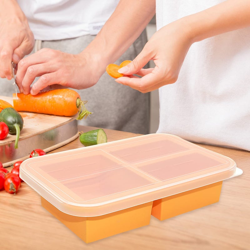 Bongpuda Soup Freezer Containers Bongpuda Silicone Freezer Trays With Lid Easy-Release Reusable Freezer Storage Containers For Freezing And Storing Broths Sauces And Leftovers-2 Pack - Image 4