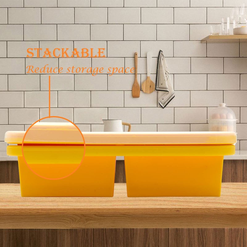 Bongpuda Soup Freezer Containers Bongpuda Silicone Freezer Trays With Lid Easy-Release Reusable Freezer Storage Containers For Freezing And Storing Broths Sauces And Leftovers-2 Pack - Image 5