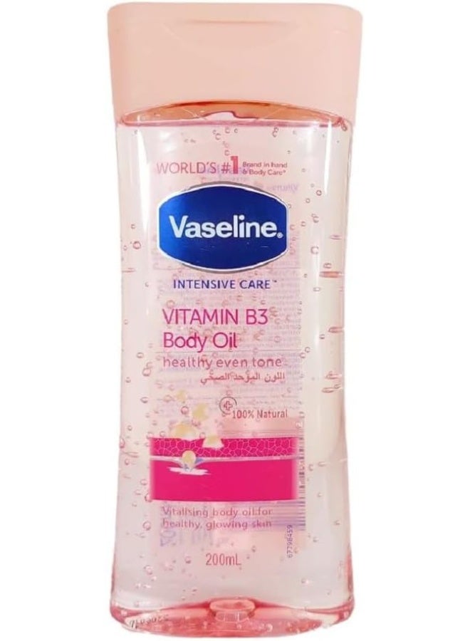 فازلين Vaseline Intnsive Care Vitamin B3 Body Oil Healthy Even Tone Vitalising Boby Oil For Healthy Glowing Skin-200 Ml - Image 1