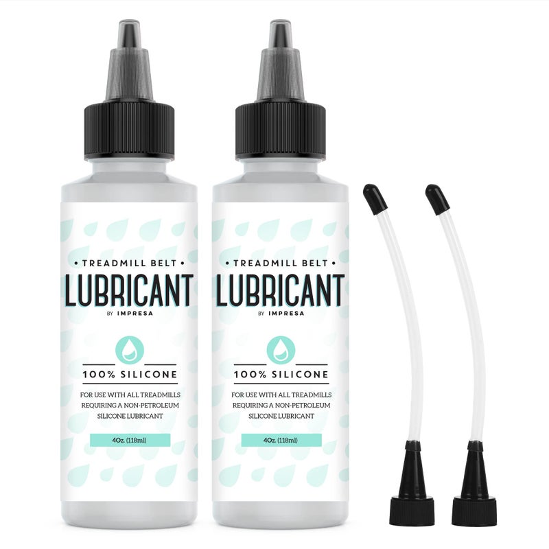 IMPRESA Silicone Treadmill Belt Lubricant - 2 Pack, 4 Fl Oz - Twist-Top Application for Liquid Silicone Lubricant - Noise Reduction for Treadmill Maintenance - Image 1
