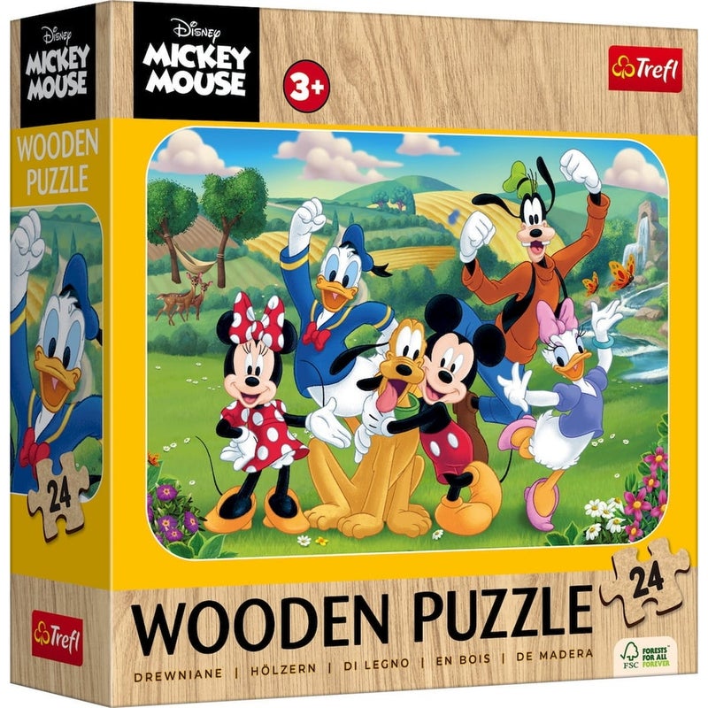 Trefl - Mickey Mouse And Friends Wooden Puzzle 24 Pieces -20278
