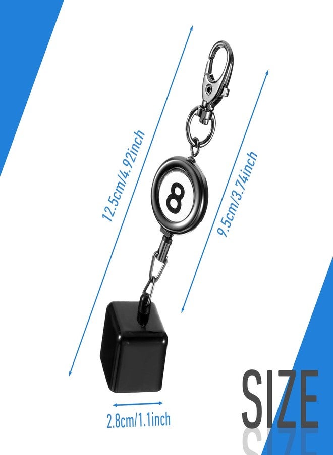 Tarini Retractable Billiard Chalk Holder Keychain Pool Cue Chalk Holder Billiards Accessories for Billiard Lovers Portable Waist/Pocket Hanging Functional Key Ring - Image 2