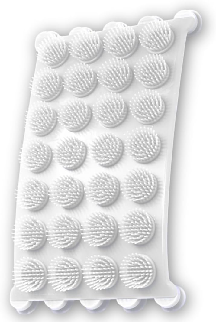 Back Buddy Shower Back Scrubber | Exfoliating Silicone Shower Scrubber Pad for Clean and Relaxed Body | Non-Slip Back Scrubber for Shower | Multi-Use Body Scrubber Massage Pad (White)
