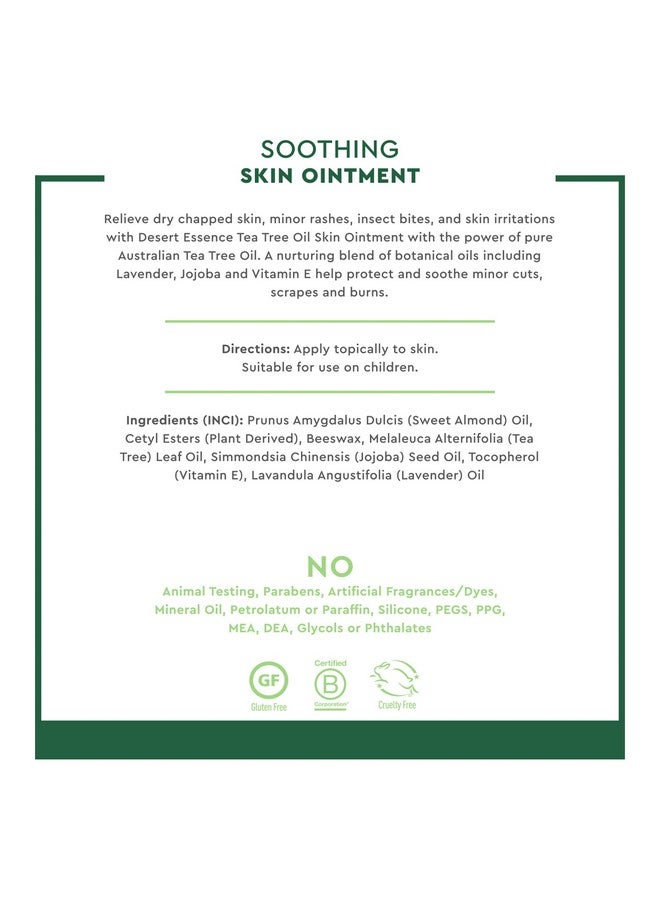 Desert Essence Tea Tree Oil Skin Ointment1 Fl Ouncejojoba & Lavender Essential Oilsvitamin Esweet Almond Extractmoisturizer For Dry Skin Skin Irritations Cuticles - Image 5