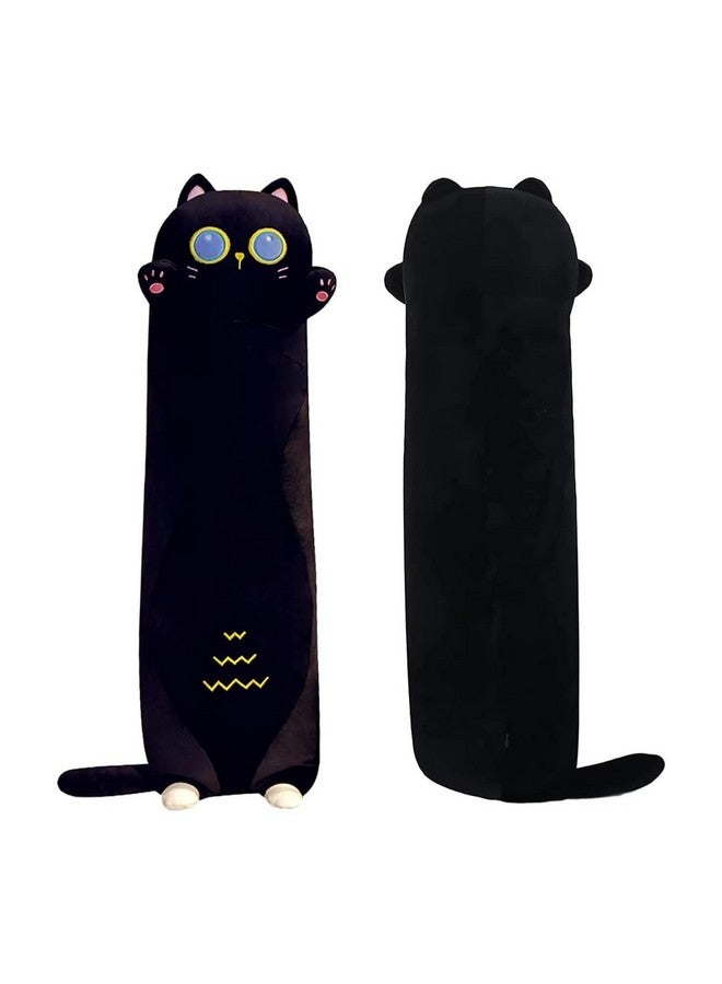 TechMax Solution Black Cat Plushies Stuffed Animals Pillows, Kawaii Long Cat Plush Body Pillow Toys Cute Cat Gifts for Cat Lovers Boys Girls - Image 1