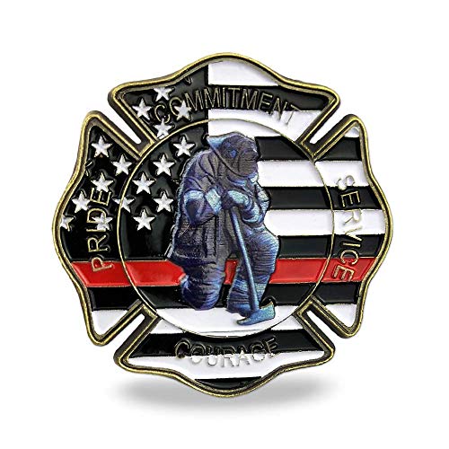 Glamtune St Florian Patron Saint of Firefighter Prayer Coin Thin Red Line US Flag Challenge Coin - Image 5