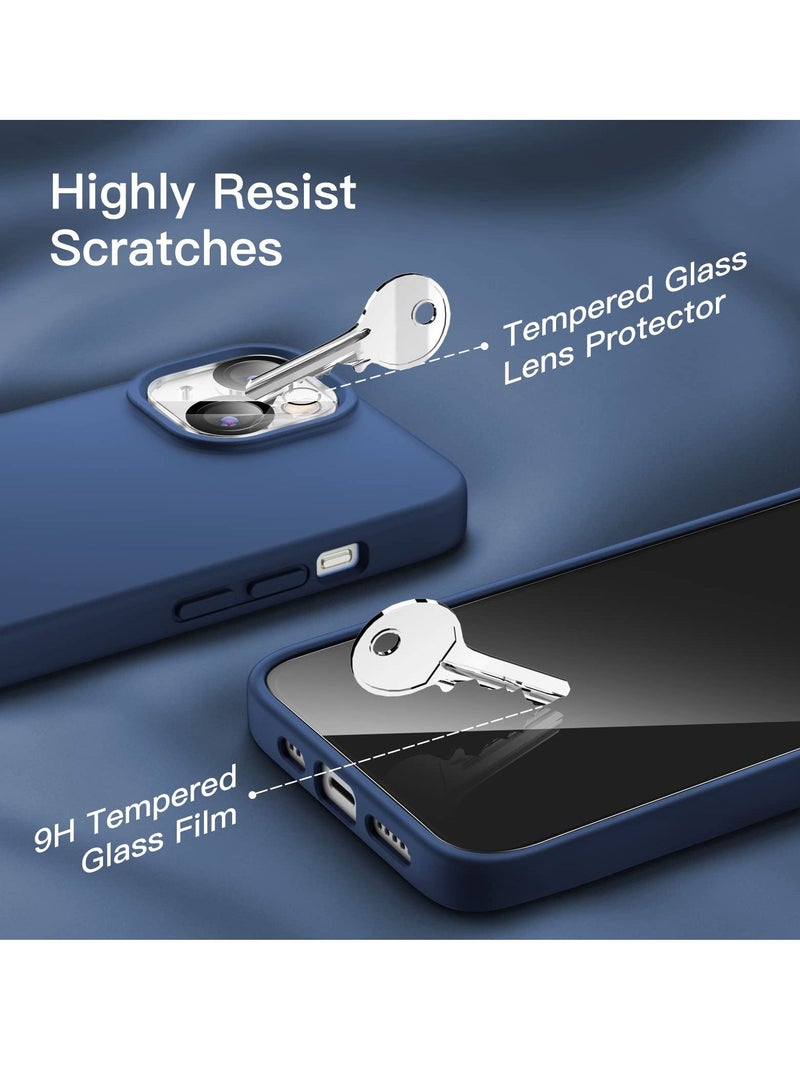 BORTONY iPhone 14 Plus Cover with 2-Pack Screen Protector and 2-Pack Camera Lens Protector Liquid Silicone Shockproof Drop Protection Case 6.7 inch - Image 4