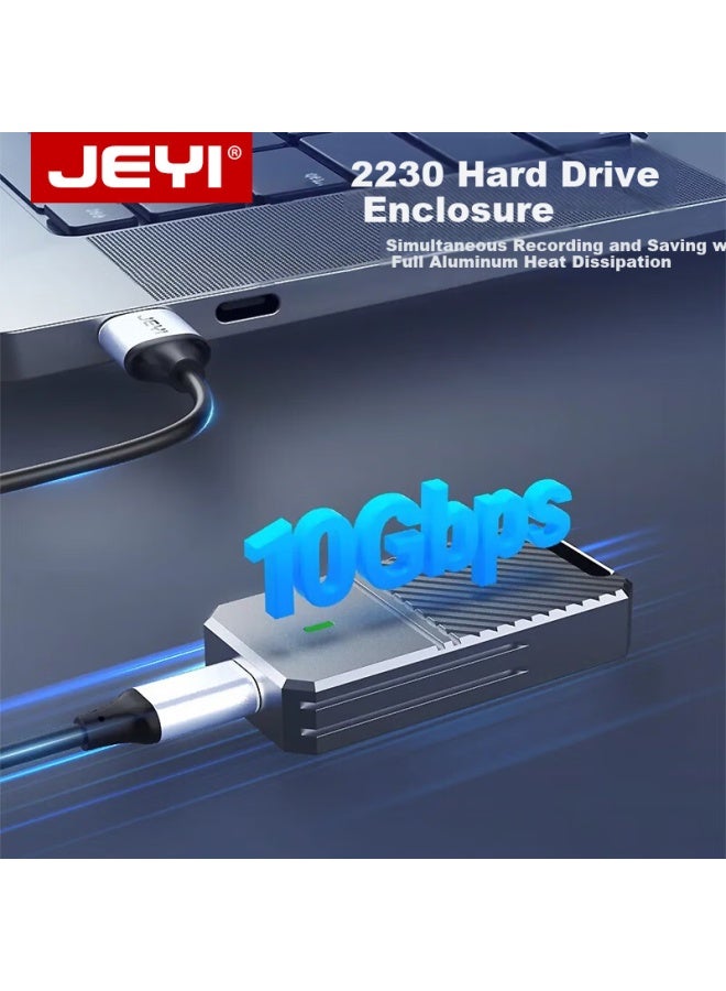 Jeyi Mini M.2 Nvme Ssd Enclosure Type-c 3.2 Gen2 Full Aluminum Cnc Cooling Designed For 2230 Compatible With Steam Deck/laptops/phones - Image 1